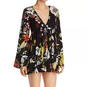 Free People Bella Floral-Print Tunic Mini Dress Size SP